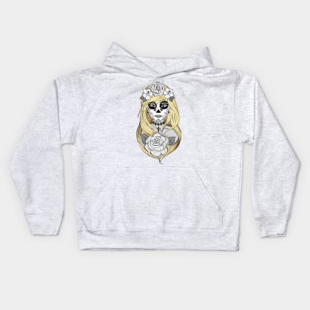 Art et Be - Santa Muerte Blond Kids Hoodie by Art_et_Be